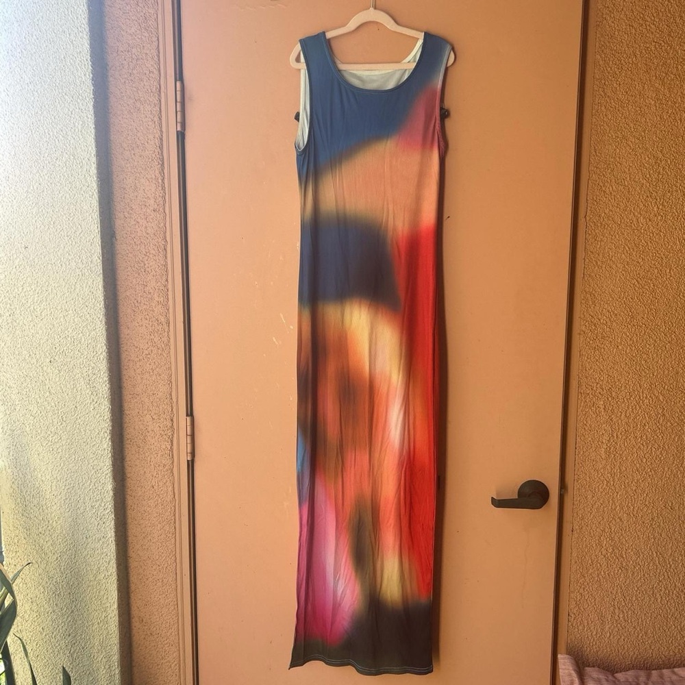 Multicolor Sleeveless Maxi Dress